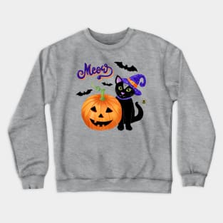 Halloween Cat Crewneck Sweatshirt